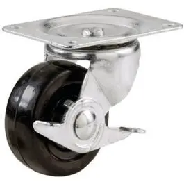 4-Inch Swivel Plate Caster Side Brake and Rubber Wheel Various