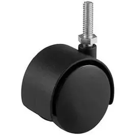 Dual Wheel Caster Threaded Stem Black 2 Inch Secure Mounting Various