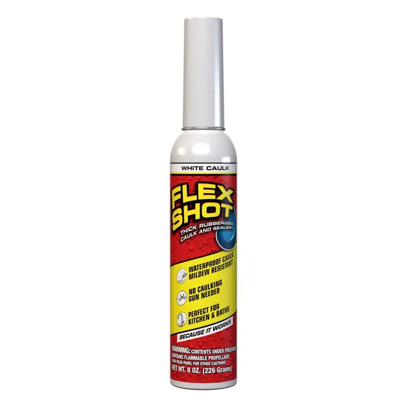 FLEX SHOT White Rubber All Purpose Waterproof Sealant 8 oz Pack 4 Flex Seal Family of Products
