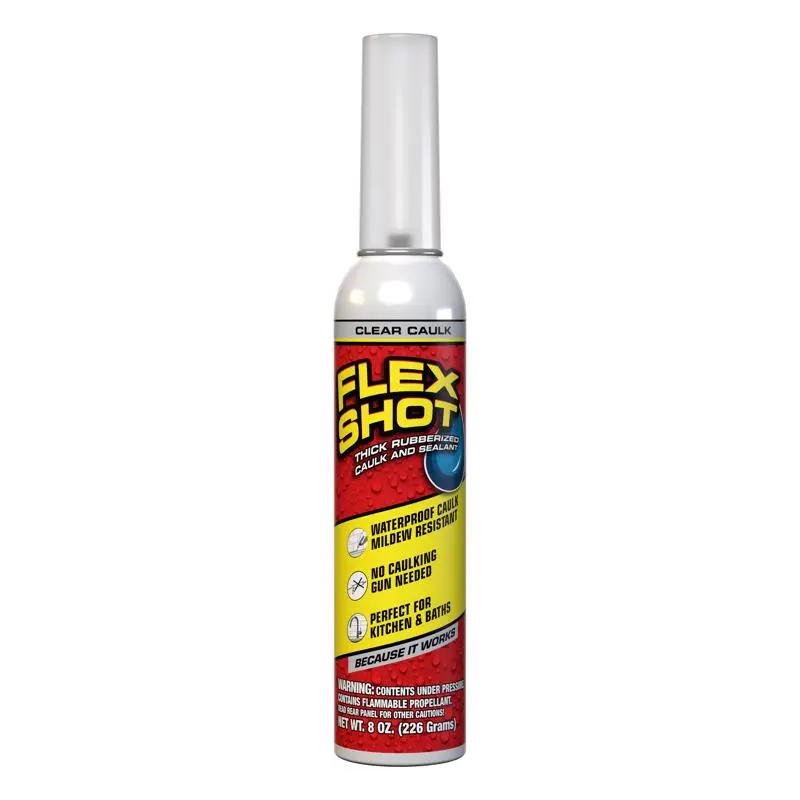 FLEX SHOT Clear Rubber All Purpose Waterproof Sealant 8 oz Pack 4