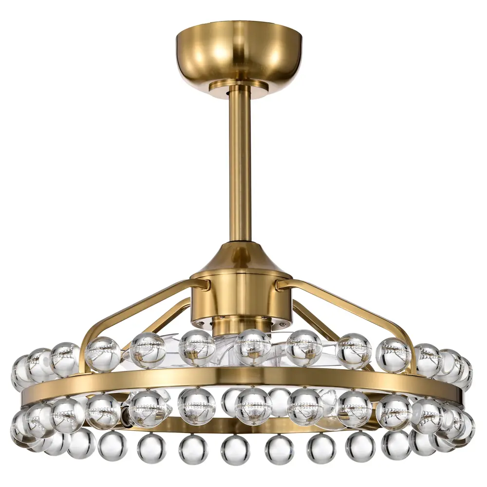 Brilliance 21" Dual-sided Rotation Crystal Ceiling Fan Lights, 6 Speed Invisible Blade Ceiling Fan Lights, Remote Control ...