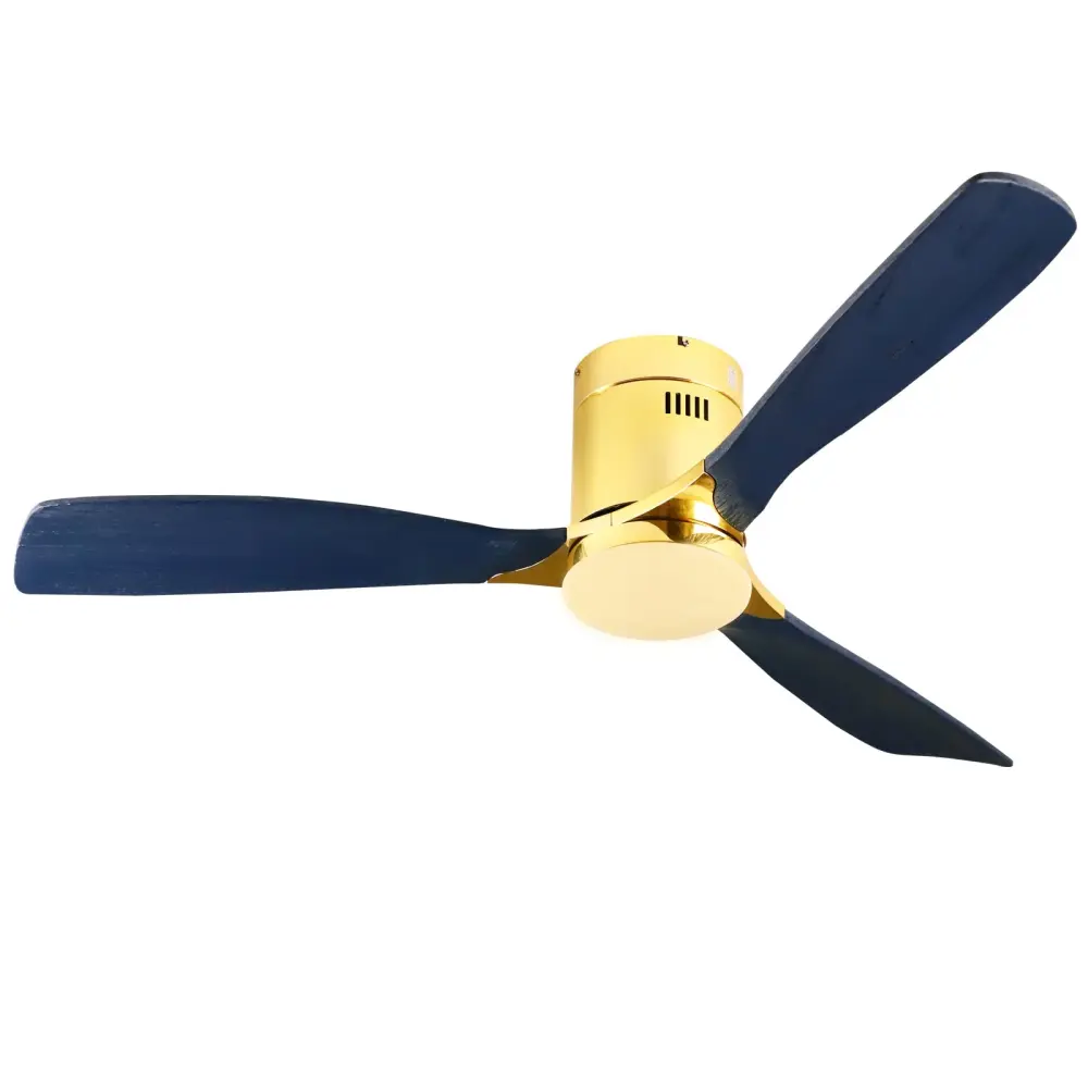 CAD 52" Indoor Solid Wood Bright Gold Morden Ceiling Fan Portable Remote Control