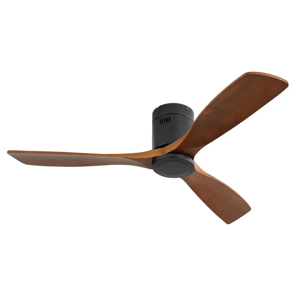 Ceiling Fan 3 Solid Blades, Remote Controlled Reversible DC Motor - Jet-black