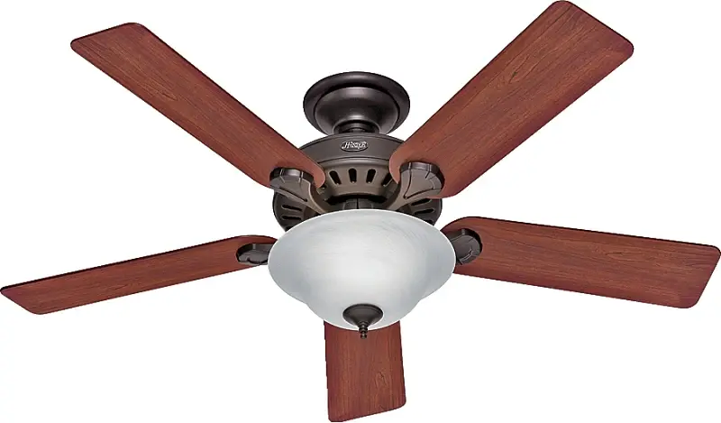 Hunter 53250/28724 Ceiling Fan, 5-Blade, Cherry/Oak Blade, 52 Sweep, Fiberboard Blade, 3-Speed, Lights: Yes