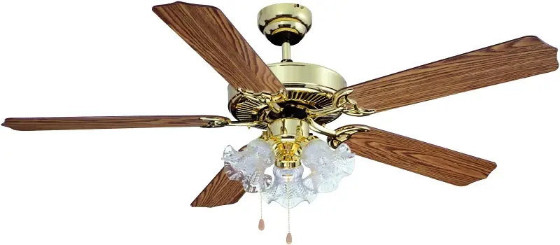 Boston Harbor CF-78021L Ceiling Fan Buoyant Kit, 5-Blade, Oak/Walnut Blade, 52 Sweep, 3-Speed, Lights: Yes Large Rooms
