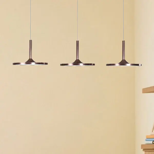 Ronde metalen hanglamp Kit Simplicity LED zwart/bruin hanglamp warm/wit/natuurlijk licht