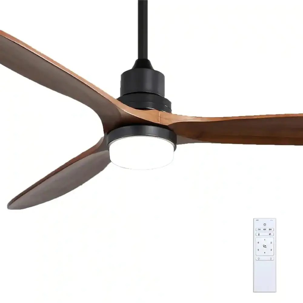 Smart Home Compatible 60 . Intergrated LED Indoor Black Ceiling Fan Light and Remote Include Buoyant Kit Downrod