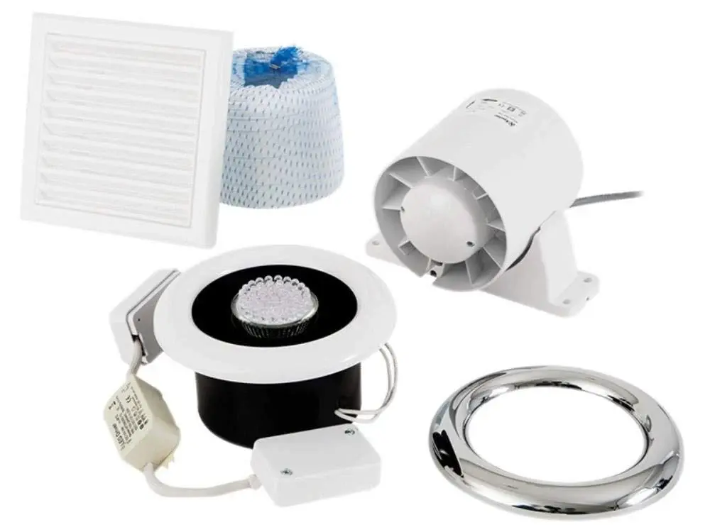 Xpelair XPL93291AW 93291AW Airline LED Shower Fan Kit Timer 100mm, Snow