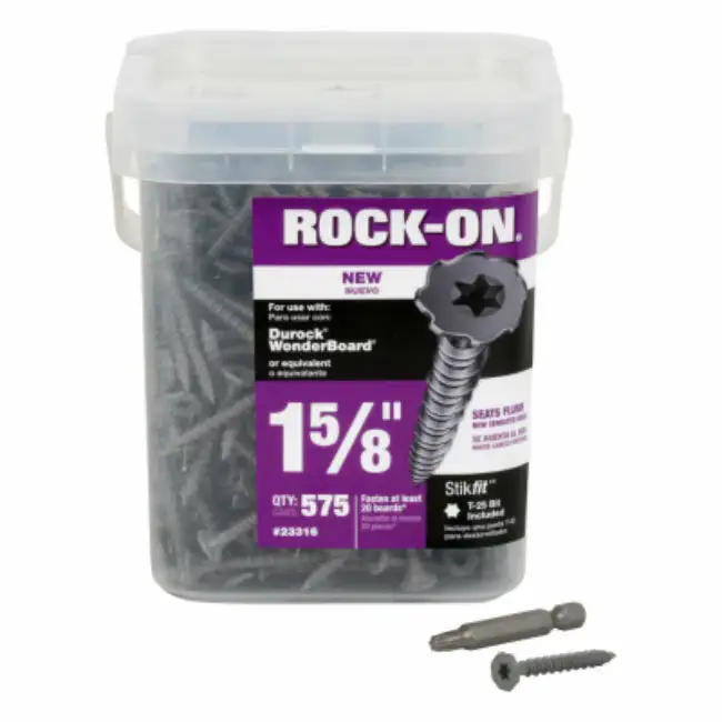 Rock-On 23316 Serrated Head Star Drive Cement Board Screws 9 x 1-5/8 575-Pack