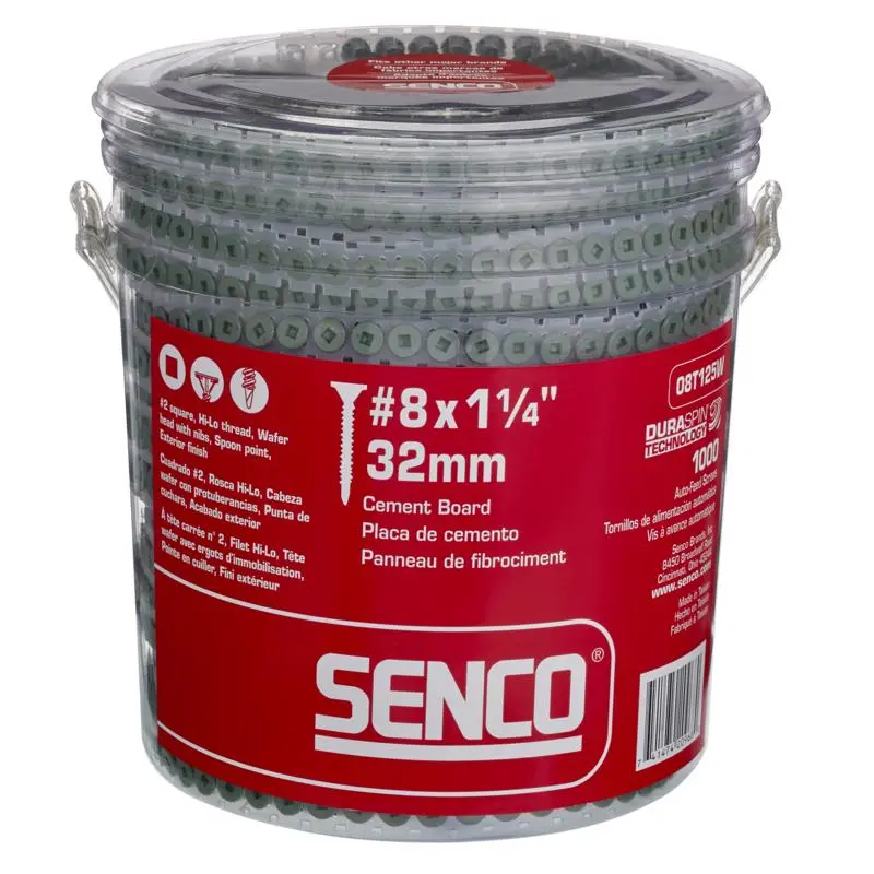 Senco Duraspin No. 8 X 1-1/4 . Square Wafer Head Cement Board Screws High/Low