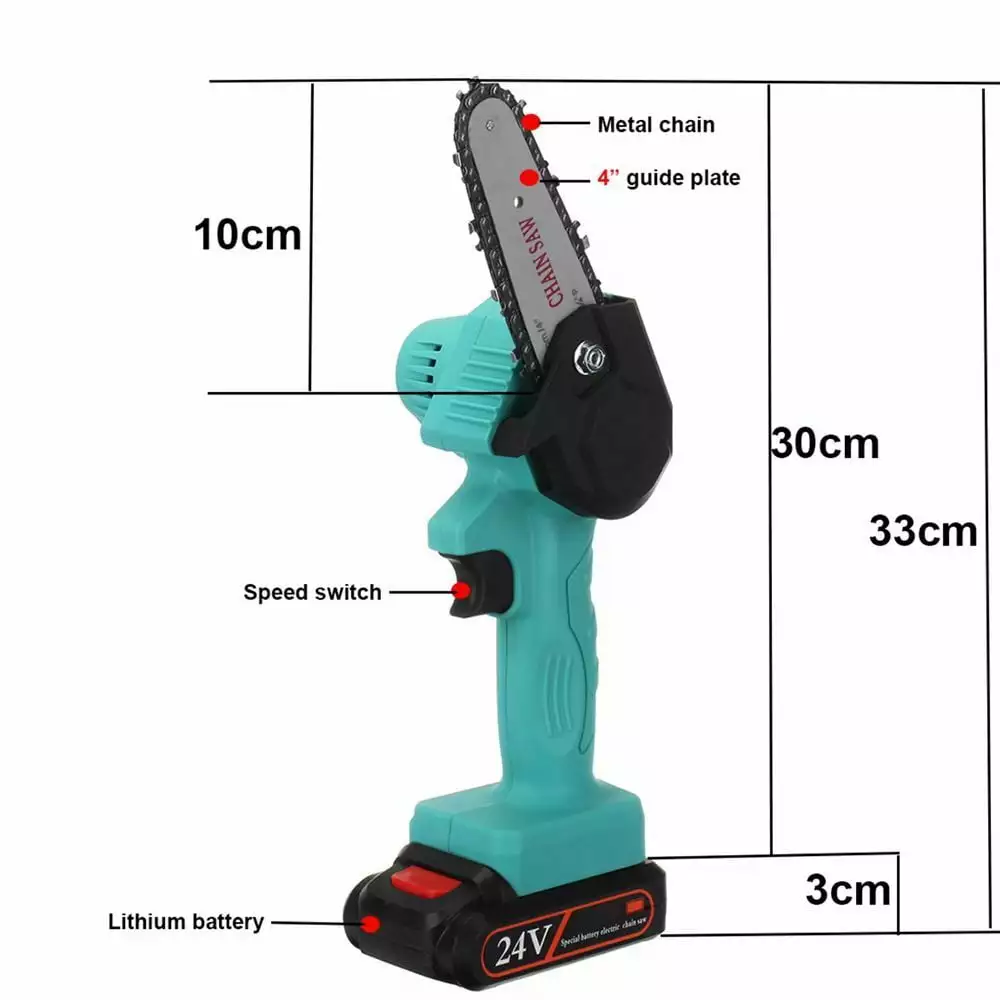 1500W Electric Chainsaw Cutter Pruner Tree Pruning Woodworking 2Pcs Battery UN BRAND