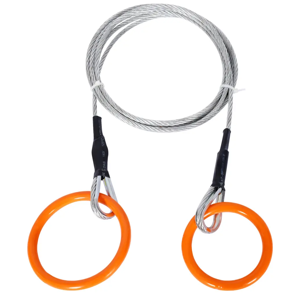 Log Choker Cable Tow Ring 10 Feet Long Orange Steel Heavy Duty g-h