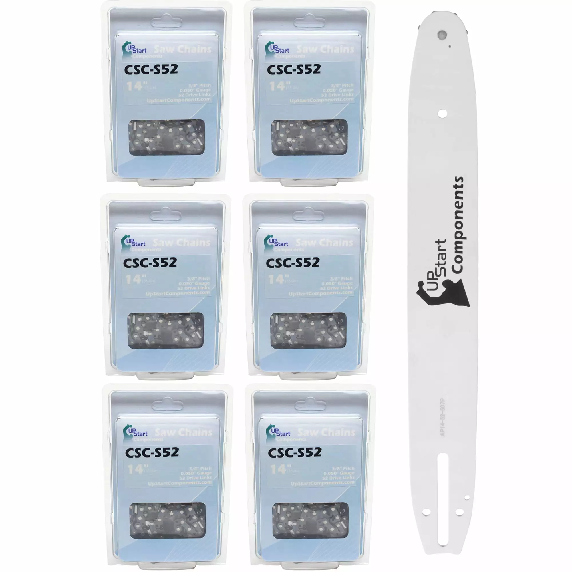 Replacement 14 Single Rivet Bar and 14 Semi Chisel Chain Combo Homelite UT10588 Chainsaw (14 Length. 3/8 Pitch. 0.050 Gaug...