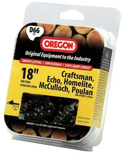 Oregon D66 Vanguard 72V Full-Chisel Premium C-Loop Chain 66 Drive Links 18-Inch