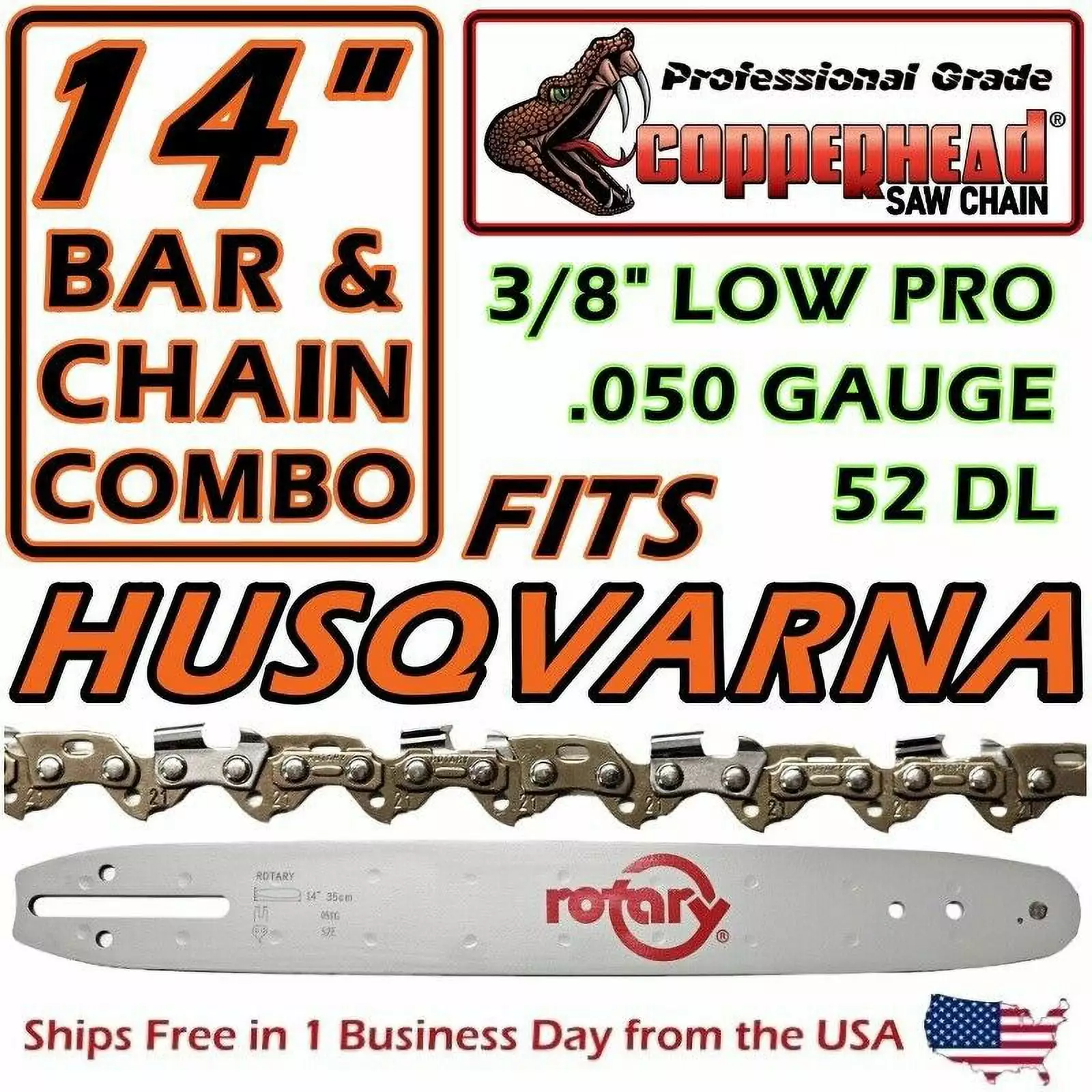 High-Functionality 14 Bar Chain Combo Husqvarna Chainsaws - Fits Models 334T. 338XPT. T435 smallzonex