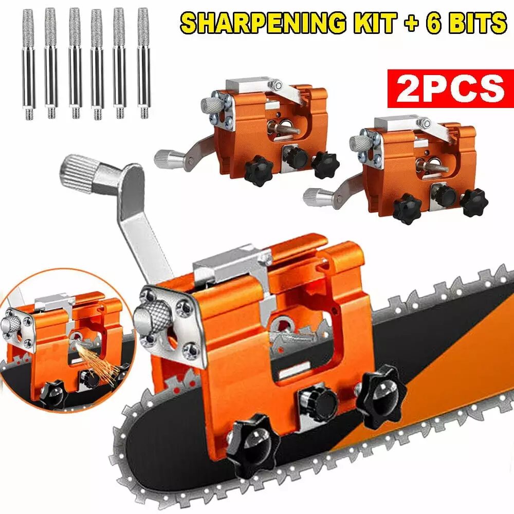 2PCS Chainsaw Sharpener.Hand-Cranked Chainsaw Sharpening Jig Kit.Travel-friendly Chain Saw Shaperener Tool All Chain Saws ...