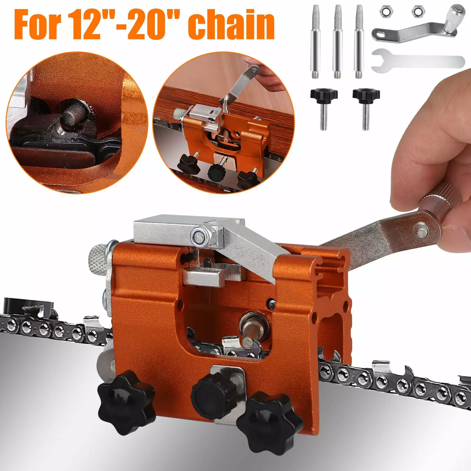 Chainsaw Sharpener.Hand-Cranked Chainsaw Sharpening Jig Kit.Travel-friendly Chain Saw Shaperener Tool All Chain Saws and E...