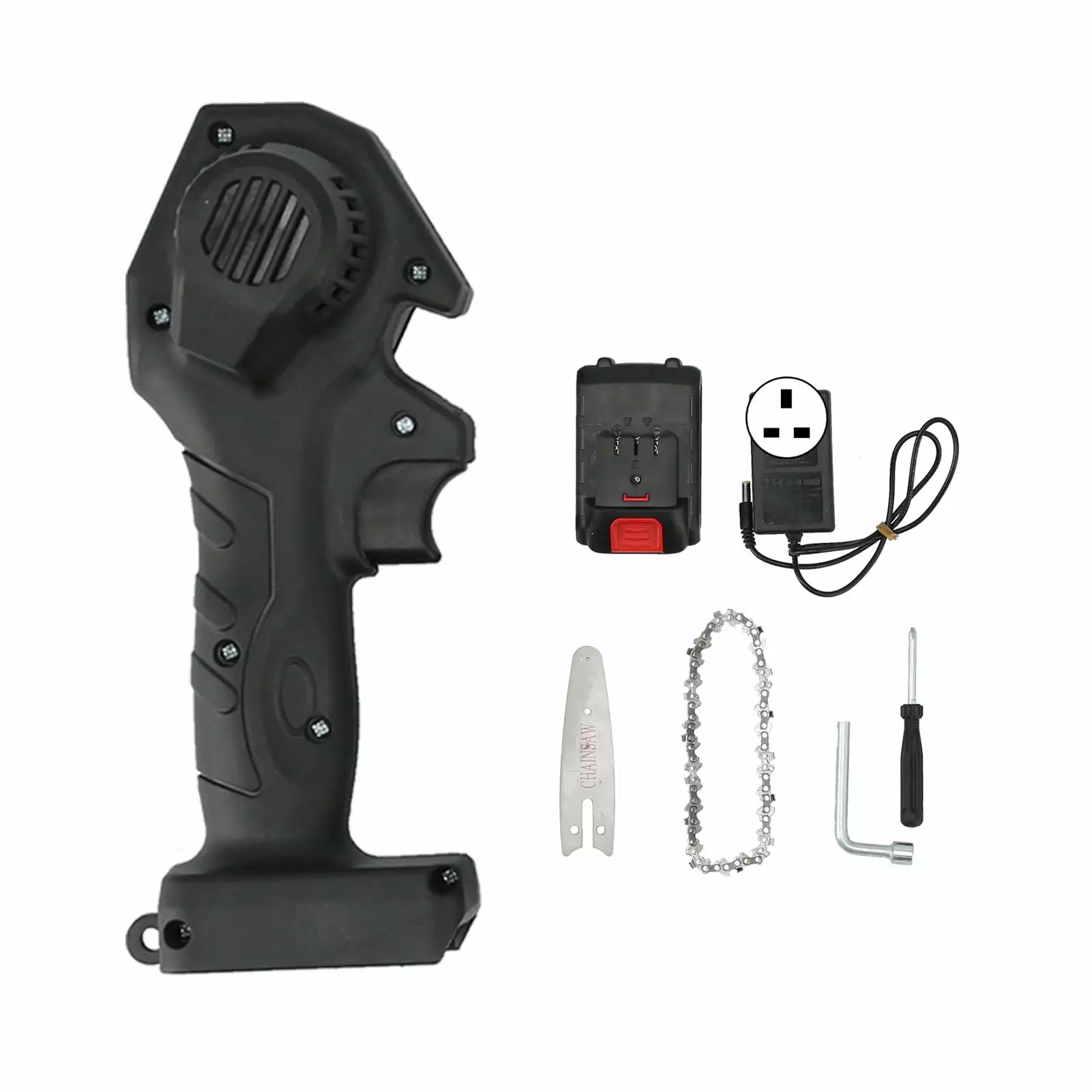 Space-saving 4-Inch Electric Chain Saw - Handheld. Featherweight Saw Productive Tree Branch and Wood Cutting UK Plug 110-2...
