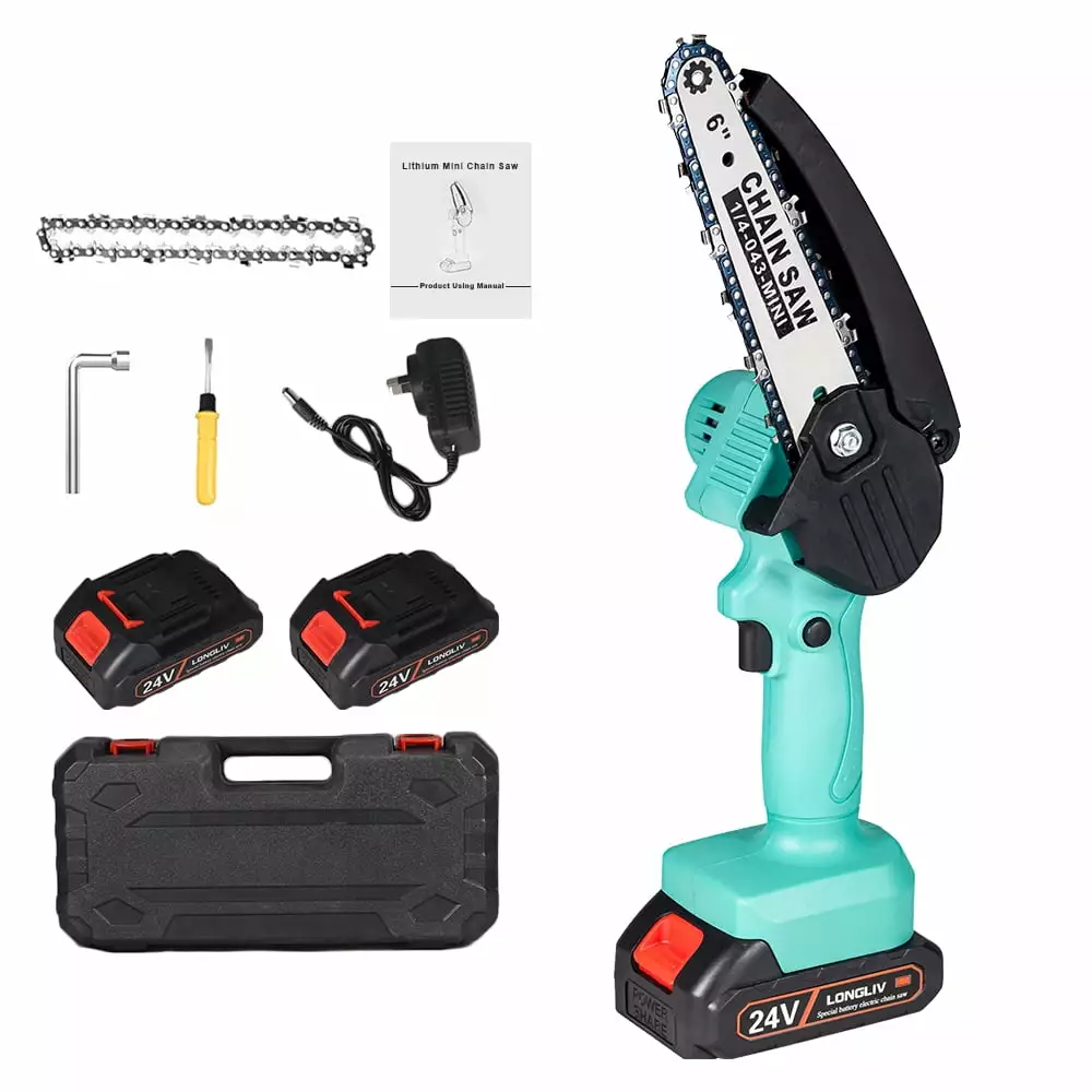 JahyShow Mini Chainsaw Cordless. Small Electric saw. Rechargeable Travel-friendly one-Hand Power Chain Saws Tree Trimming/...