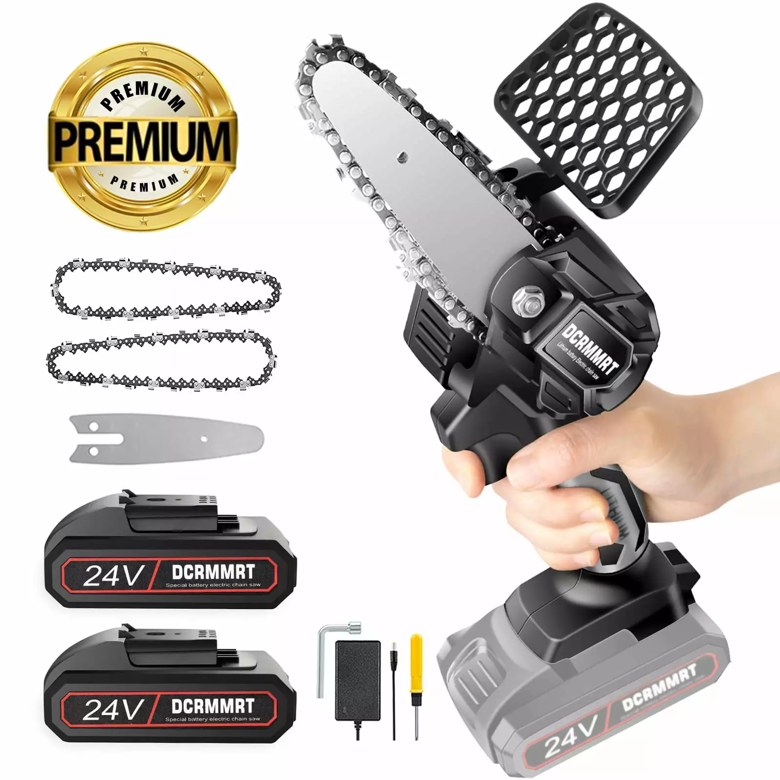 Tinton Life Cordless Mini Chainsaw. 4 inch Travel-friendly Electirc Power Saw Tree Branch Wood Cutting