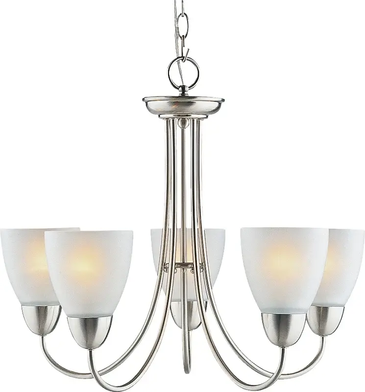 Boston Harbor A2242-6 Chandelier, 120 V, 60 W, 1-Tier, 5-Lamp, A19/CFL Lamp, Steel Fixture