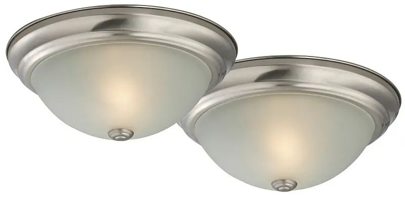 Boston Harbor F51WH02-1006-BN Flush Affix Ceiling Fixture, 120 V, 60 W, A19 or CFL Lamp, Brushed Nickel Fixture