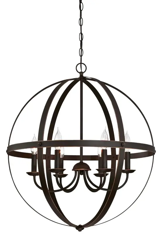 Westinghouse Stella Mira Series 6328200 Chandelier, 120 V, 240 W, 1-Tier, 6-Lamp, LED Lamp, Steel Fixture