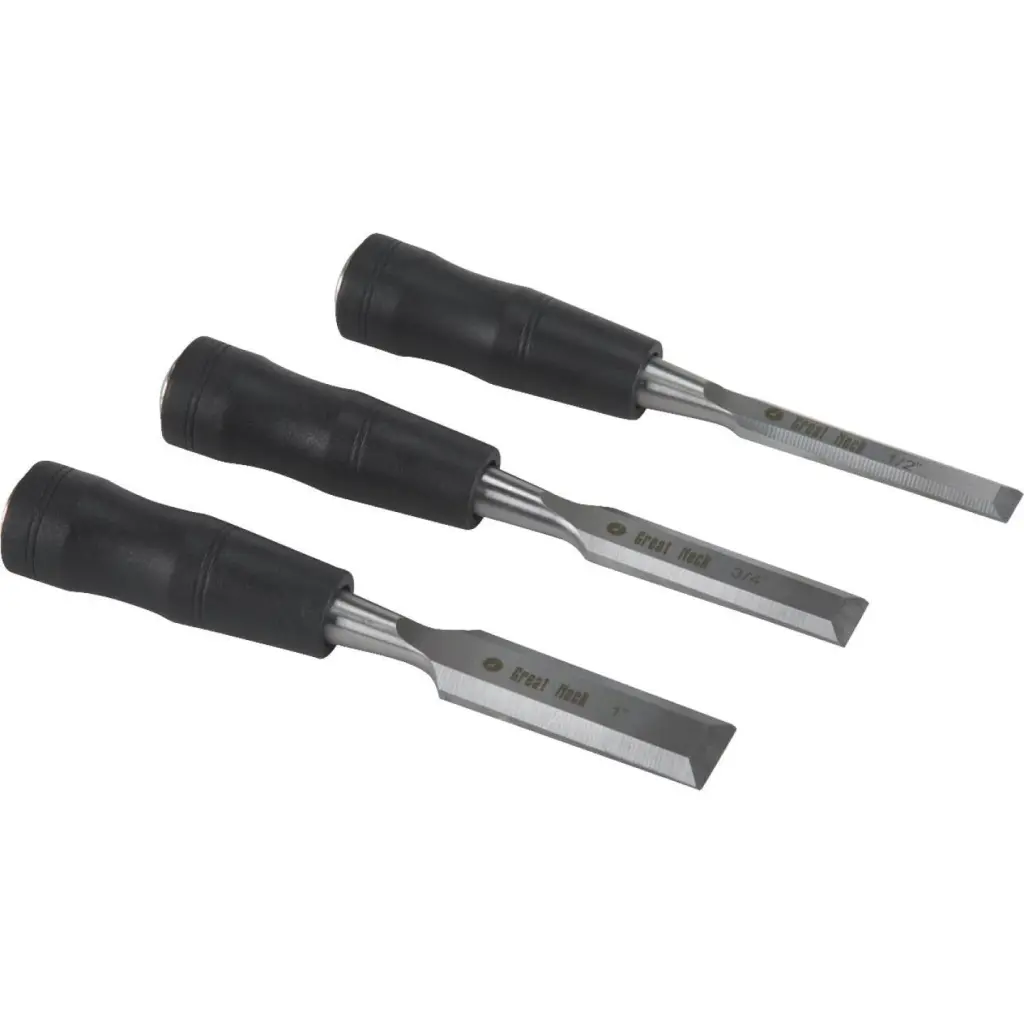 Great Neck 3-Piece Wood Chisel Set Durable Hand Tools