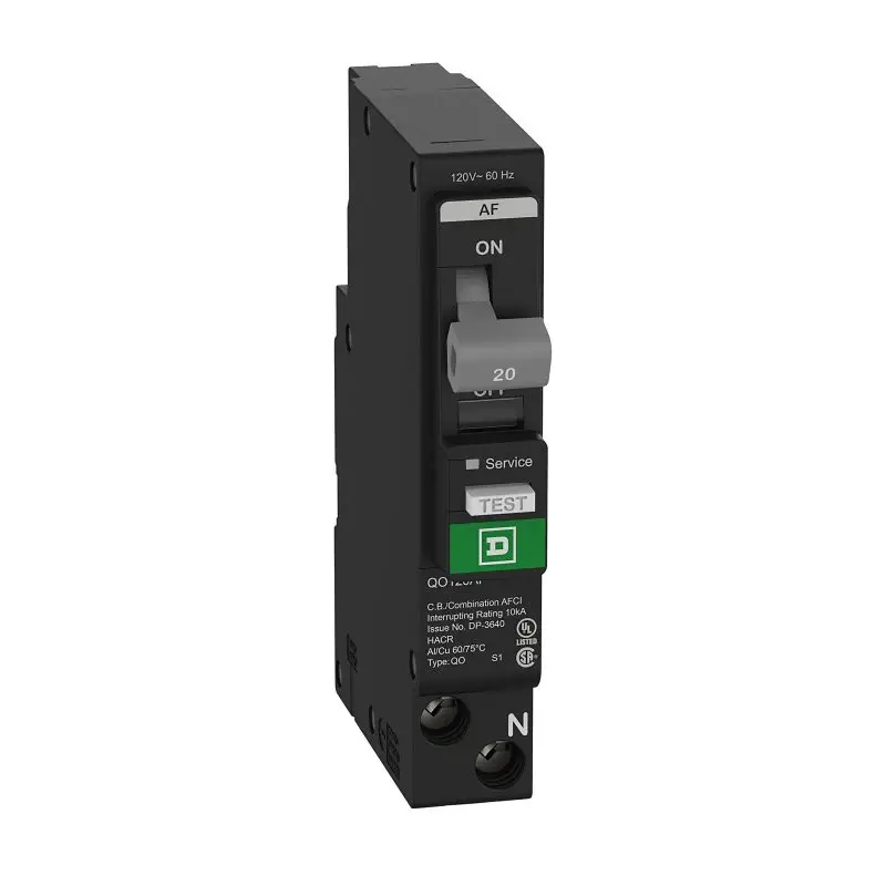 Square D QO QO120PAFC Miniature Circuit Breaker, Combination Arc Fault, 20 , 1-Pole, 120 VAC, Plug-