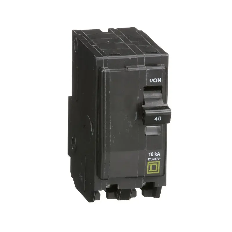 Square D QO QO240CP Circuit Breaker, Mini, 40 , 2 -Pole, 120/240 VAC, 48 VDC, Flush Mounting, Onyx
