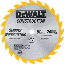 5-3/8-Inch 24-TPI Carbide-Tipped Cordless Saw Blade Precision Cutting Dewalt
