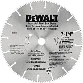 7.25 Inch Steel & Iron Cutting Saw Blade Heavy Duty Use Dewalt