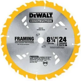 8.25-Inch 24-TPI Carbide Combination Blade Precision Cutting Dewalt