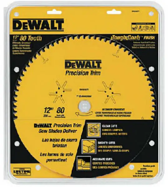 DeWalt DW3128 20 Series Fine Finish Saw Blade 12 Inch 80 Teeth 1 Arbor