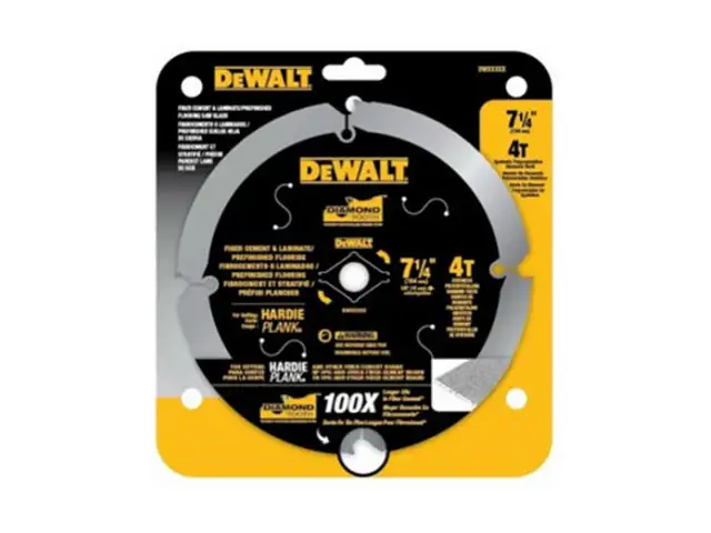 DeWalt DWA3193PCD 7-1/4 Inch 4-Tooth PCD Hardiplank Saw Blade Fiber Cement