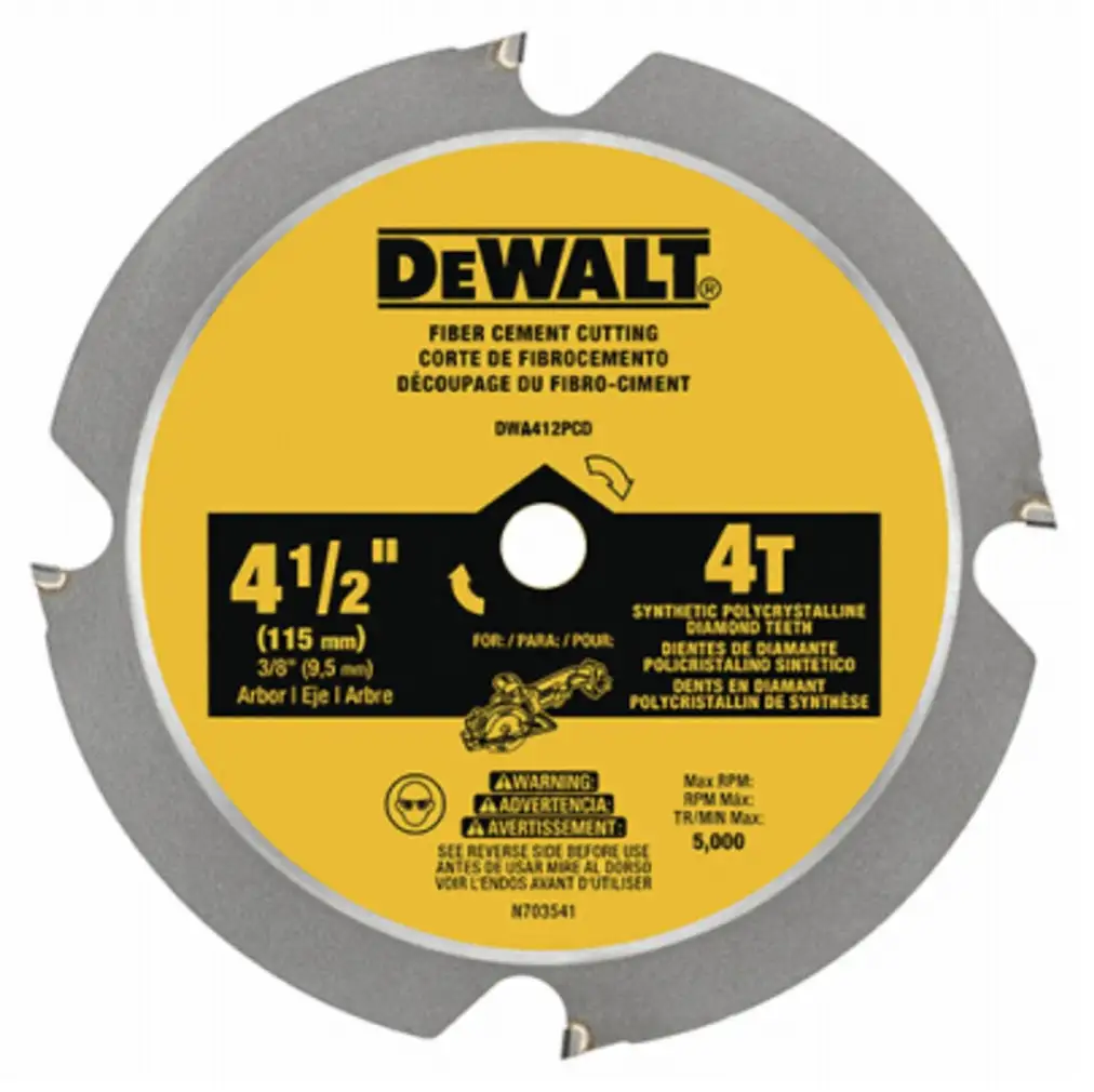 DeWalt DWA412PCD 4-1/2 Inch Fiber Circular Saw Blade Precision Cutting