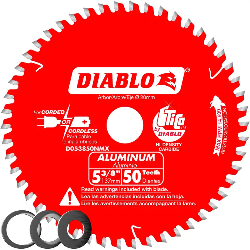 Diablo 5-3/8 Inch 20mm Carbide Circular Saw Blade 50 Teeth Wood Cutting