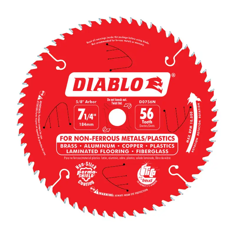 Diablo 7-1/4 Inch 56-Tooth TiCo Hi-Density Carbide Circular Saw Blade