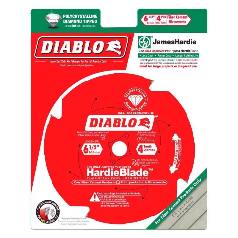 Diablo HardieBlade 6-1/2 Inch PCD Circular Saw Blade 4 Teeth