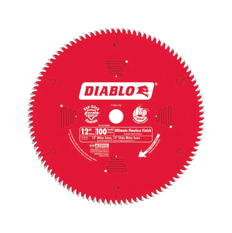 Diablo 12 Inch 100 Tooth TiCo Hi-Density Carbide Circular Saw Blade 1 Inch Arbor