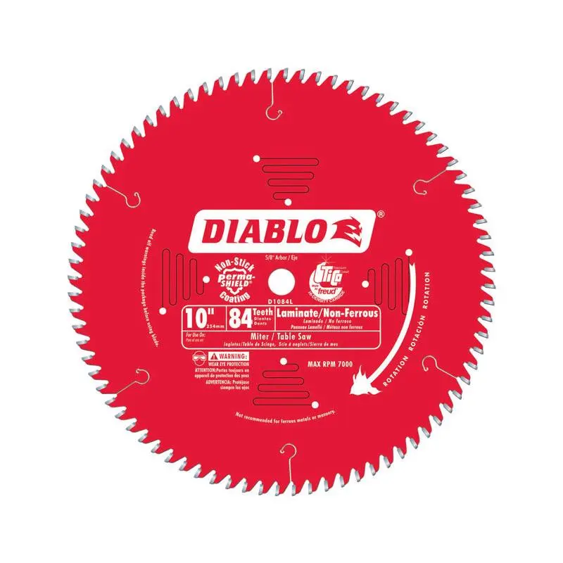 Diablo 10 Inch 84 Tooth TiCo Hi-Density Carbide Metal and Laminate Saw Blade 5/8 Inch Arbor
