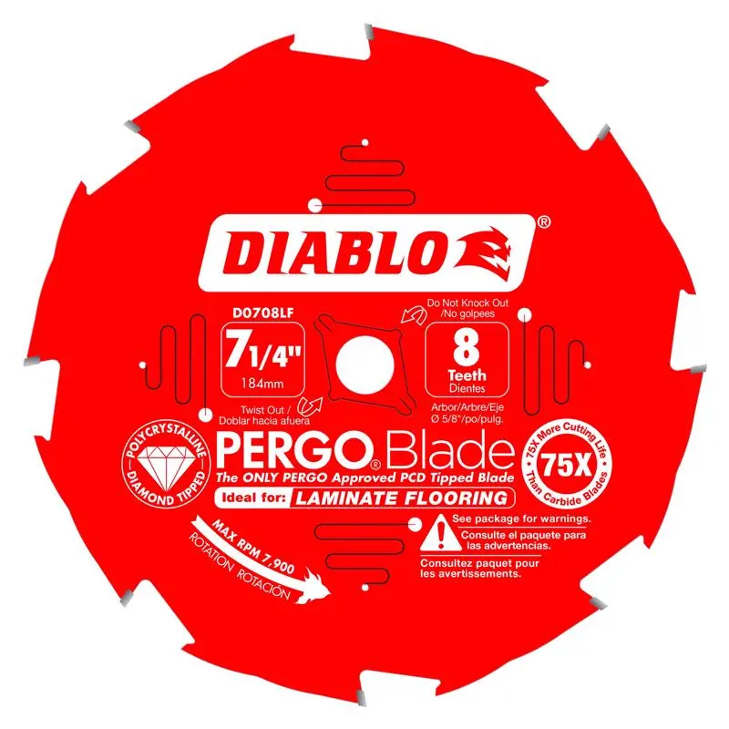 Diablo Pergo Blade 7-1/4 Inch Laminate Flooring Circular Saw Blade 8 Teeth
