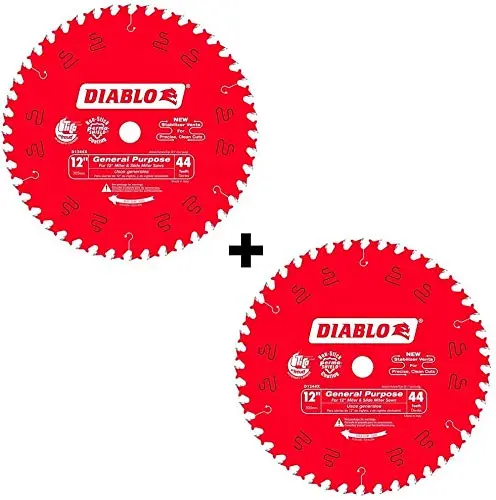 Diablo 12 . D X 1 . TiCo Hi-Density Carbide Circular Saw Blade Set 44 Teeth 2 Pack