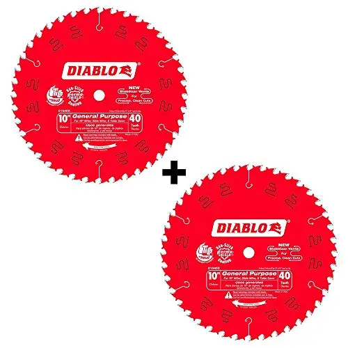 Diablo 10 . D X 5/8 . TiCo Hi-Density Carbide Circular Saw Blade Set 40 Teeth 2 Pack