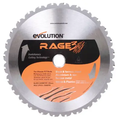 Evolution 28T Tungsten Carbide Tipped Multi-Purpose Blade 10 Inch Cutting Wood and Metal