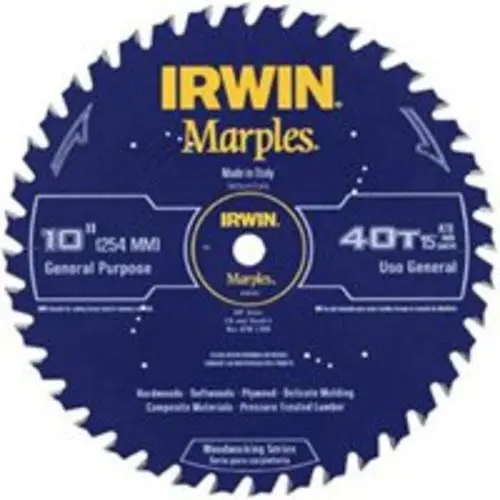 Irwin 1807367 Marples 10 Inch 40-Tooth Circular Saw Blade Fine Cuts