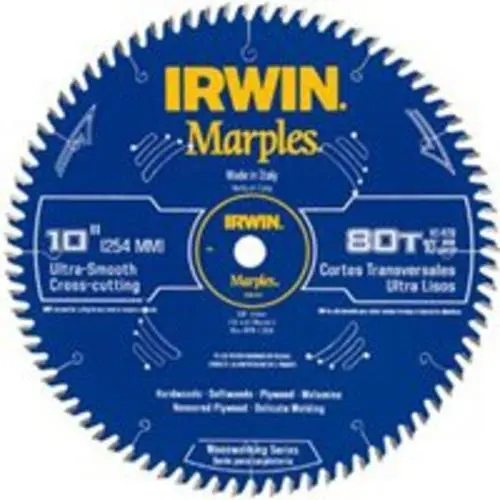 Irwin 1807370 Marples 10 Inch 80-Tooth Hi-ATB Circular Saw Blade Ultra-Fine Cuts