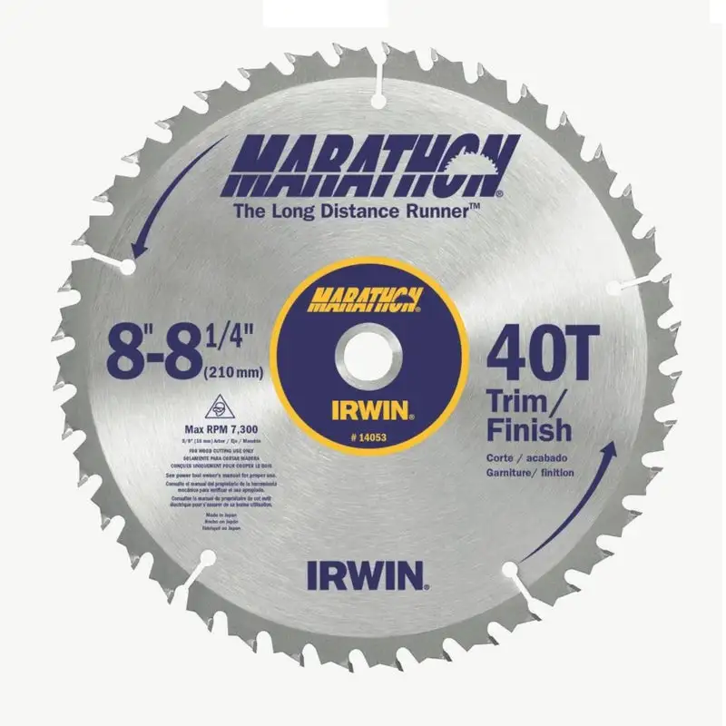 Irwin Marathon 8-1/4 . D X 5/8 . Carbide Miter and Table Saw Blade 40 Teeth