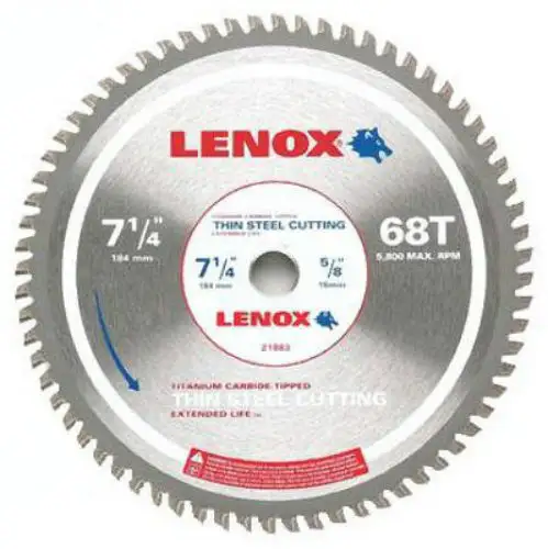 Lenox Thin Steel Cutting Circular Saw Blade 68T x 7-1/4 Dia