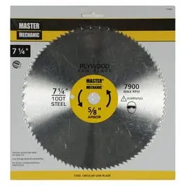 7-1/4-Inch 100-Tooth Circular Saw Panel Blade Fine Cuts Master Mechanic